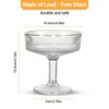 12-Pack Ribbed Coupe Glasses, 7Oz Crystal Clear Vintage Cocktail Glasses Set - 4 of 4