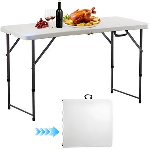 Musment 4ft Folding Table Adjustable Height Folding Table for Indoor and Outdoor - 1 of 4