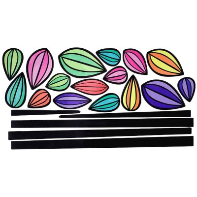 Slickblue Colorful Leafs Vinyl Wall Decals 13.0" x 23.5", Removable Stickers for Home Décor