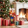 LuxenHome Lighted Nutcracker Red Soldier with Wreath, Battery Operated Christmas Decoration - 2 of 4