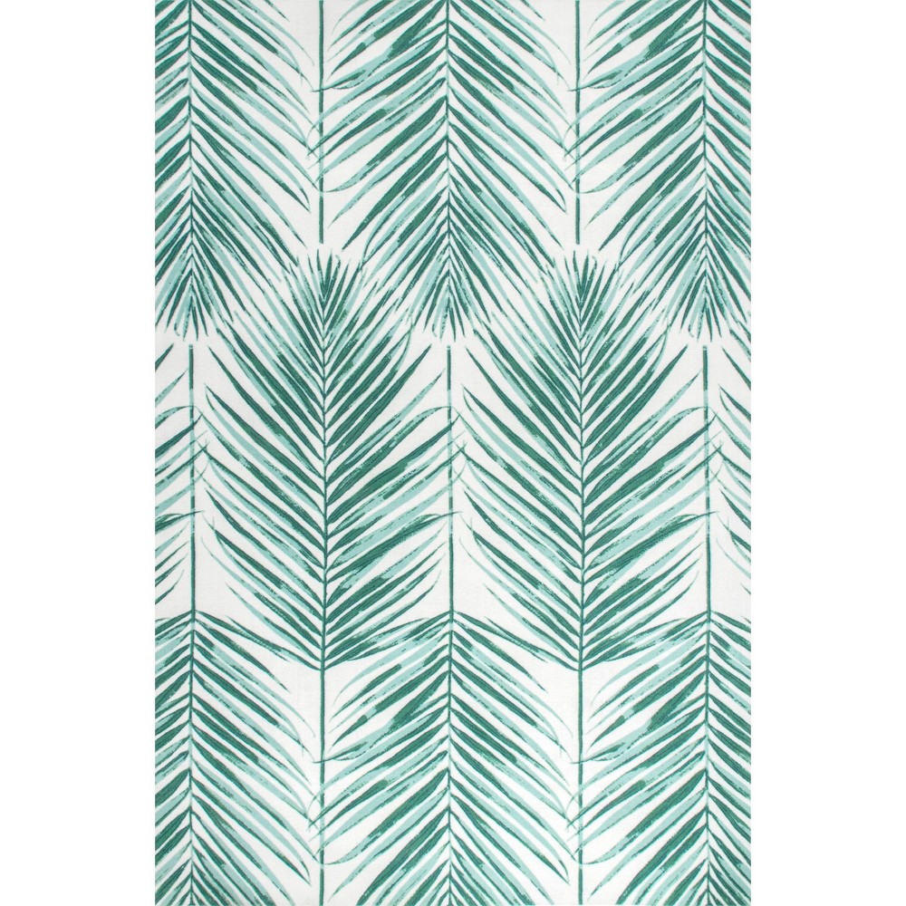  Tropical Palm Indoor and Outdoor Area Rug Green