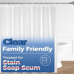 Aoibox Waterproof Clear PEVA Shower Curtain Liner with Magnets, Lightweight Plastic Bathroom Liner for Dry and Clean Floor - 1 of 4