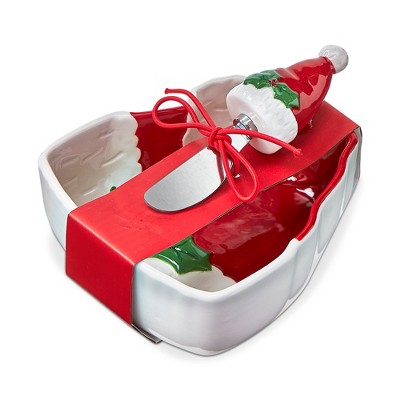 tagltd Sculpted Hat Bowl Set of 2 - Multicolor Ceramic Snack & Serving Bowls, 16oz, Dishwasher Safe, Perfect for Christmas
