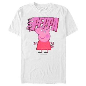 Men's Peppa Pig Pink Flame Logo T-Shirt - 1 of 4