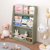 ORRD 3 Tier Kids Book Shelf, Sage Green Book Rack - Wooden Bookcase for Toddlers, Children's Book Storage Organizer for Bedroom & Playroom - 2 of 4