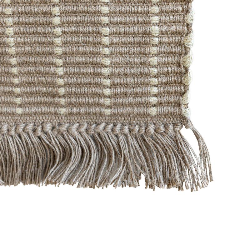 Foreside Home & Garden 2'x3' Jute Striped Hand Woven Decorative Indoor Rug, 4 of 7