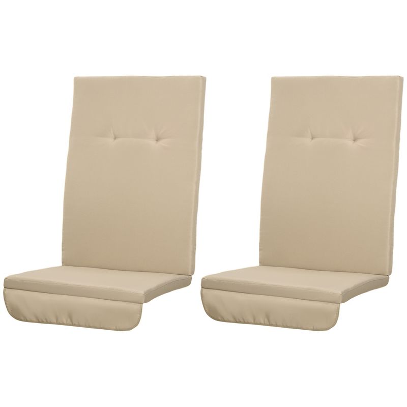 Outsunny Outdoor Porch Swing Cushions with Seat & Tufted Back, Backrest Ties, Set of 2 Replacement Cushions for Patio Furniture, Beige, 4 of 7