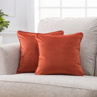 Chanasya Plush Velvet Square Throw Pillow Cover - 2-Piece Set
