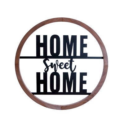 VIP Metal 22 in. Black Cutout Sign Home Sweet Home