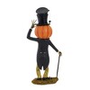 Bethany Lowe 12.0 Inch Jaunty Jack's Top Hat Surprise Halloween Pumpkin Man Hand-Crafted Pumpkin Figurines - 3 of 3
