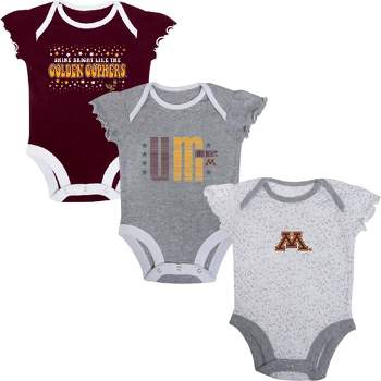 NCAA Minnesota Golden Gophers Infant Girls' 3pk Bodysuit