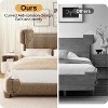 Dyonery Boucle Bed Frame,Black Upholstered Teddy Fabric Bed Frame with Headboard,No Box Spring Required, Adjustable Headboard, Easy Assembly - 3 of 4