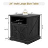 Dyonery Nightstand with Chargers, 24-Inch Wooden Rustic Nightstand, Large Nightstand with Barn Door for Bedroom - 2 of 4