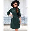 Women's Mock Neck Knit Sweater Dress Casual Long Sleeve  Ribbed Knit Pullover Dress - 2 of 4