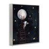 Stupell Industries Astronaut Hanging Stars Outer Space Ladder to Moon Framed Giclee Art, Gray, 11" x 14" - 2 of 4