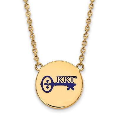 Black Bow Jewelry 14k Yellow Gold Plated Sterling Silver Kappa Kappa Gamma Greek Life Necklace 18 Inch