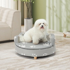 EROMMY 26" Round Dog Sofa Bed With Removable Cushion Cover Up To 80 Lbs - 1 of 4