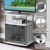 Designs2Go TV Stand for TVs up to 25" with Black Glass Storage Cabinet and Shelf - Breighton Home - 4 of 4