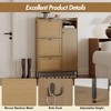 3-Tier Rattan Shoe Cabinet with Flip Drawers and Adjustable Shelves,  Top Grate, Narrow Shoe Storage Organizer for Entryway, Hallway, or Bedroom - 2 of 4