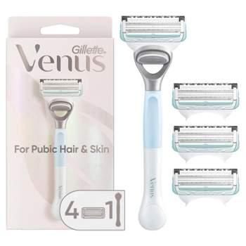 Venus For Pubic Hair and Skin Value Pack - Razor Handle + 4 Blade Refills