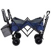 Grungis 39"H Wagon Storage Cart with Push Handle,Collapsible Shopping Wagon Cart with Canopy,Utility Cart with All-Terrain Wheels for Camping,Black - 3 of 4