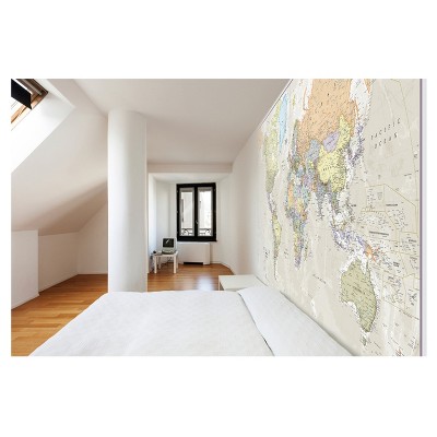 Giant Antique World Map Wall Mural, 91.3" x 62.2"