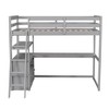 PAGED Twin Size Loft Bed Wooden Bed Frame with Desk, Shelves, 2 Drawers and Inclined Ladder for Bedroom - 4 of 4