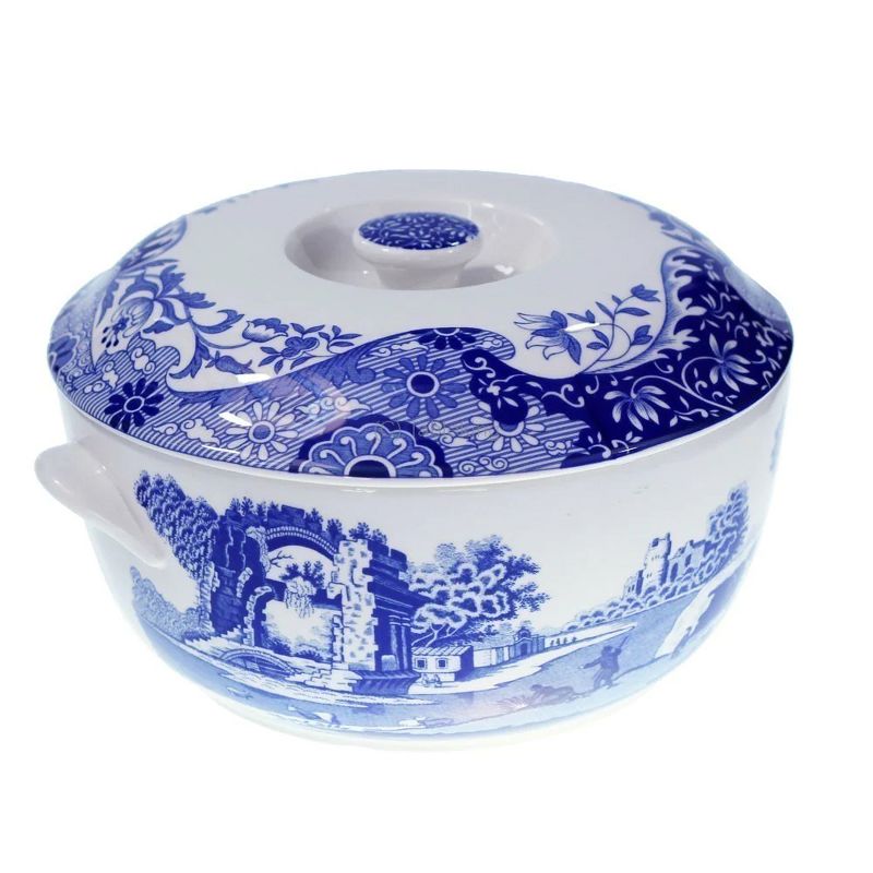 Spode Blue Italian Round Covered Deep Dish with Lid, Oven Safe, 2 Quarts - Blue/White, 3 of 5