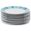 Gibson Home Tropical Sway Orleans 12 Piece 9 Inch Melamine Dessert Plate Set in Blue - 2 of 4