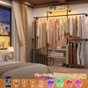 Aheaplus 87-In Heavy-Duty Garment Rack with Wooden Shelves, Pipe Closet Organizer with 4 Hanging Rods - 4 of 4