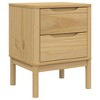 vidaXL Bedside Cabinet Nightstand Side Table Bedroom Furniture Solid Wood Pine - 2 of 4