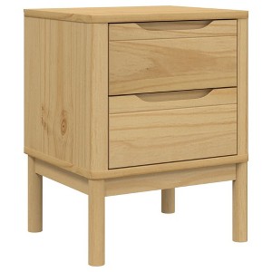 vidaXL Bedside Cabinet Solid Pine Wood Small Nightstand - Multiple Colors - 1 of 4