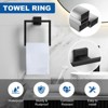 Itopfox 15 Piece Matte Black Bathroom Hardware Set 3 24 Inch Towel Bars 3 Towel Rings 3 Toilet Paper Holders 6 Towel Hooks Stainless Steel - 4 of 4