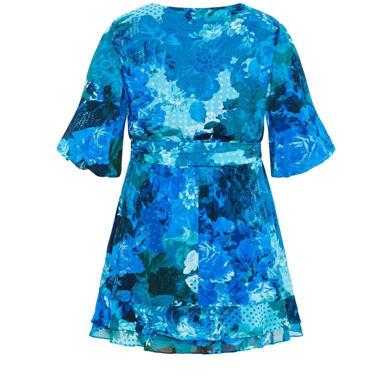 Women's Plus Size Keily Print Dress - blue | CITY CHIC, 5 of 6