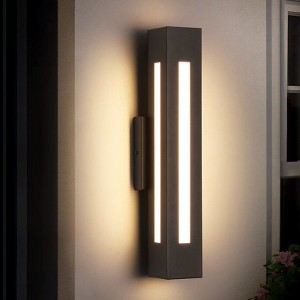 Rennnsan Nyssra 19" H Hardwired Rectangle Industrial LED Dimmable Wall Sconce in Black - 1 of 4