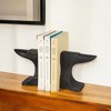 HomeRoots Set of Two 6" Black And Gold Polyresin Decorative Bookends - 2 of 4