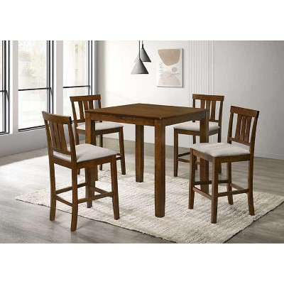 NicBex 35.4" Dining Table Set for 4 Counter Height Table Set Pub Height Square Dining Table with 4 Chairs
