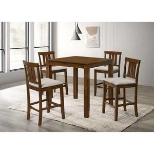 NicBex 35.4" Dining Table Set for 4 Counter Height Table Set Pub Height Square Dining Table with 4 Chairs - 1 of 4