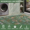 2x6FT Modern Washable Area Rug, Insect Floral Print Floor Cover with Non Slip Backing, Low Pile Stain Resistant Indoor Carpet for Bedroom - 4 of 4