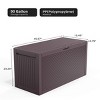 Syemin Deck Boxes 90gal Outdoor Garden Plastic Storage Deck Box Waterproof Deck Box Outdoor Lockable Storage Container, Brown, 45.67"*19.5"*23.23" - 3 of 4