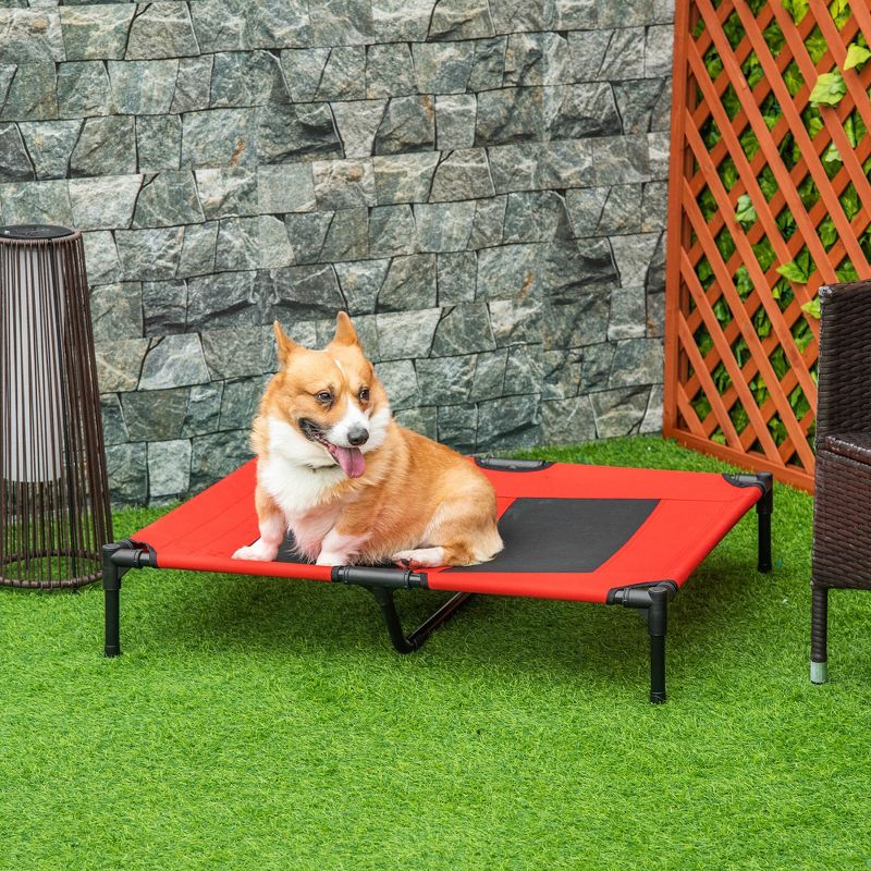 PawHut 36" x 30" Elevated Cooling Summer Dog Cot Pet Bed With Mesh Ventilation, 3 of 8