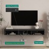 GDFStudio Ena Modern Wall Mounted Floating TV Stand with 3 Hidden Shelves, LED Light and Power Outlet - 4 of 4