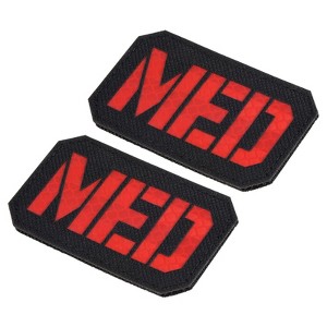Unique Bargains Cotton Reflective MS Hook and Loop Fastener MED Applique Patches 2 Pcs Black Red - 1 of 4