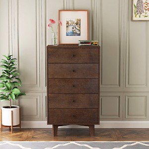 NicBex Solid Wood Dressers,Retro Round Handles Drawers,Modern Dresser for Bedroom,Living Room,Entryway,Auburn - 1 of 4