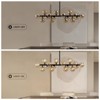 Siljoy 16 Lights Mid Century Modern Chandelier Linear Chandelier Light Fixtures Glass Globe Sputnik Pendant Light for Dining Room Kitchen Island - 2 of 4