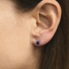 Pompeii3 3/4 cttw Diamond & Synthetic Blue Sapphire Studs 14k White Gold Womens Earrings - 3 of 4