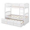 NicBex Twin Over Twin Bunk Bed with Trundle ,Loft Bed with Safety Guardrail and Drawers for Bedroom,White/Espresso - 4 of 4