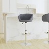 Merrick Lane Bucket Seat Bar and Dining Stool Modern Stool with 360 Swivel, Adjustable Height and Metal Footrest - 4 of 4