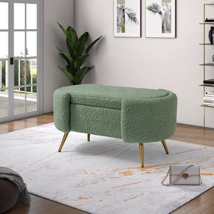 Alina Storage Bench with Metal Legs for Bedroom | ARTFUL LIVING DESIGN - 1 of 4