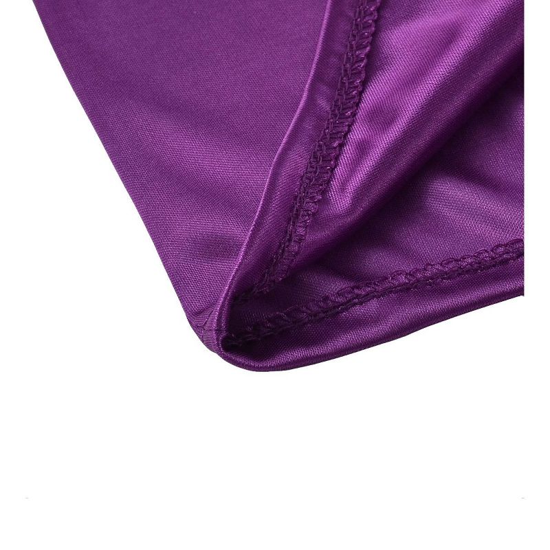 PiccoCasa Silk Satin Women Lady Lingerie Robe Sleepwear Nightwear Gown Bathrobes Purple, 5 of 6